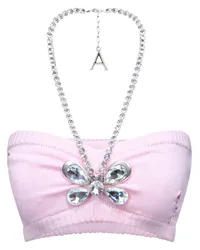 Area Gestricktes Crystal Butterfly Bandeau-Top Rosa