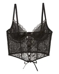 Fleur Du Mal Bustier mit Stickerei Schwarz