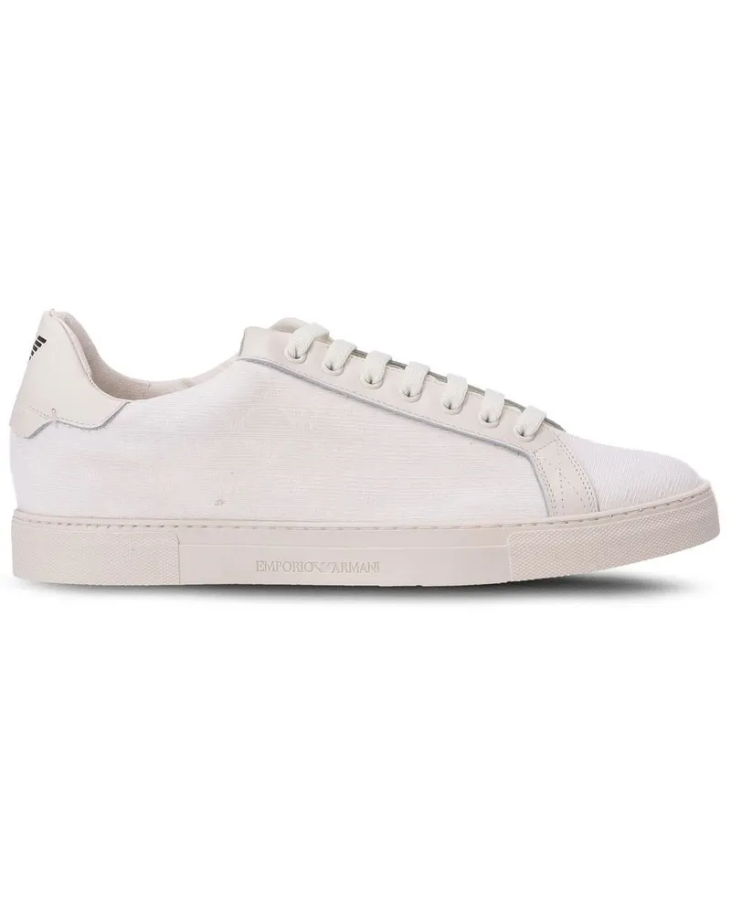 Emporio Armani Sneakers mit Logo-Print - Weiß Weiß