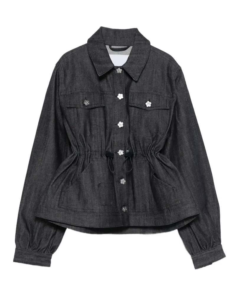 Cecilie Bahnsen drawstring floral-button jacket - Blau Blau