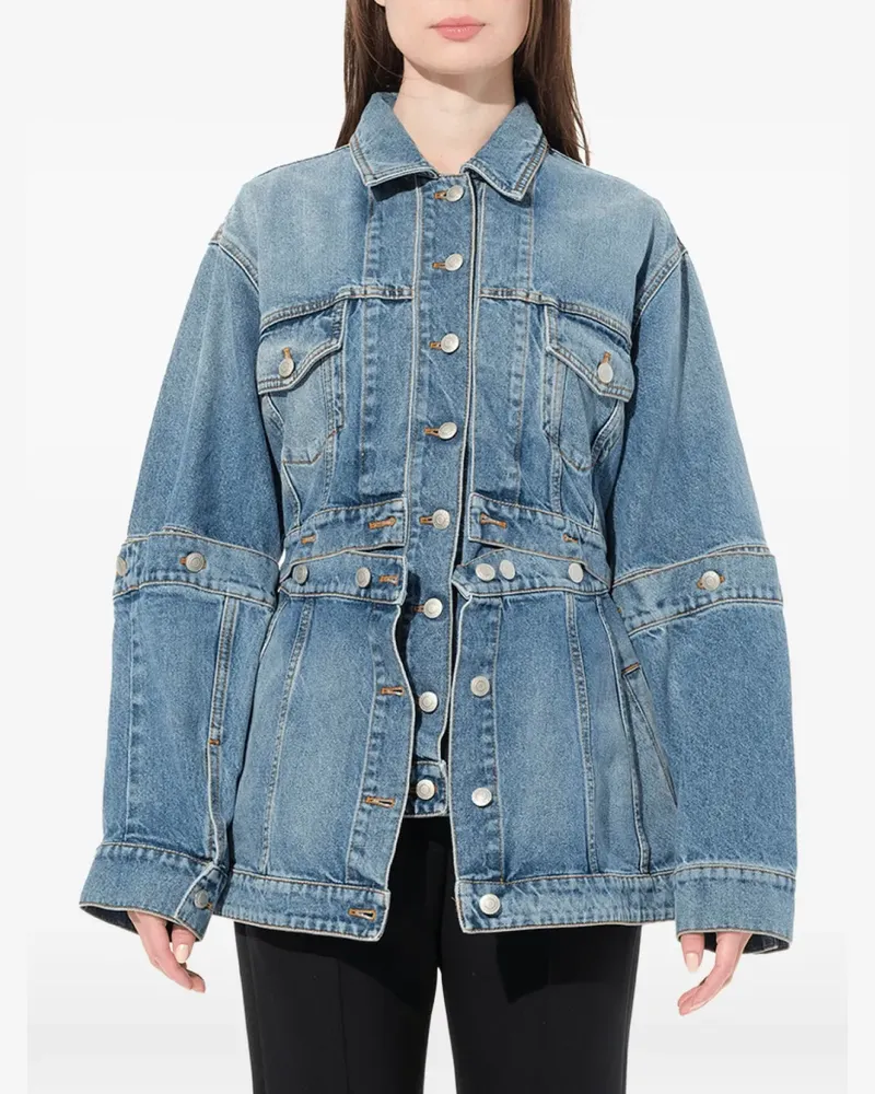 Alexander McQueen Jeansjacke mit Verzierungen - Blau Blau