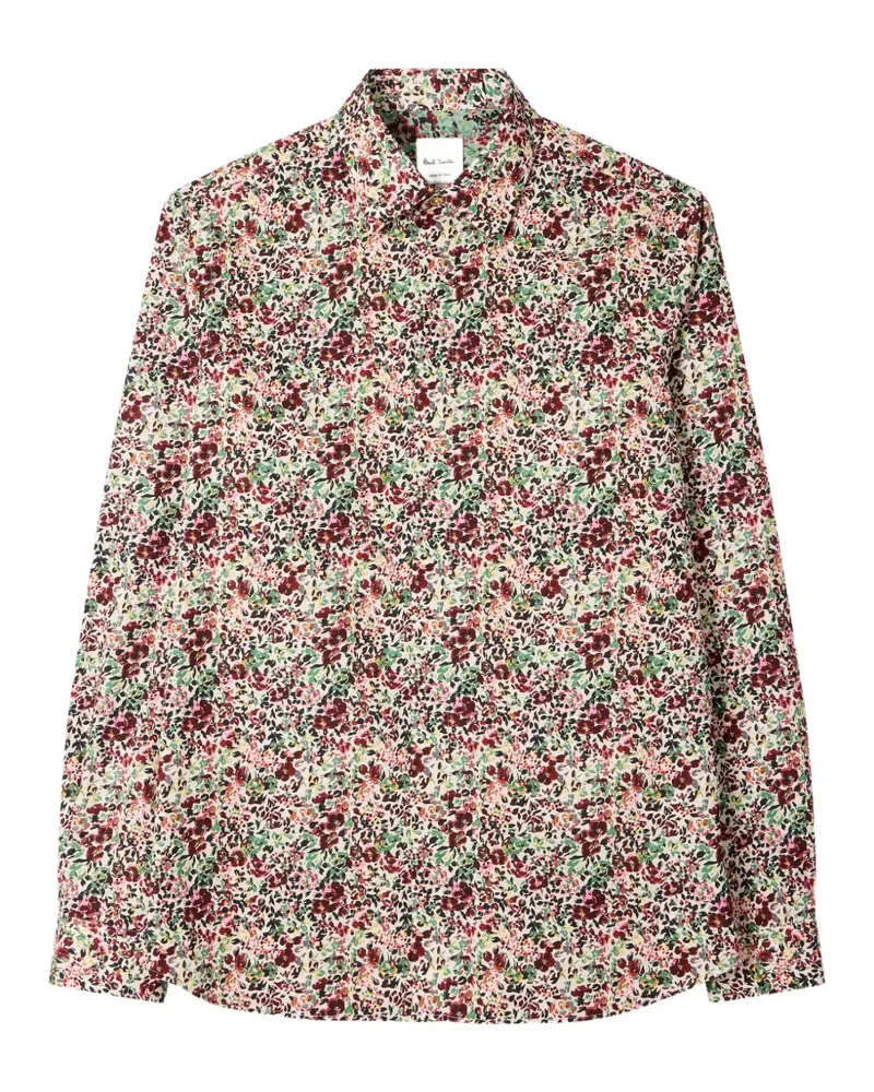 Paul Smith Schmales Hemd mit Blumenprint - Nude Nude