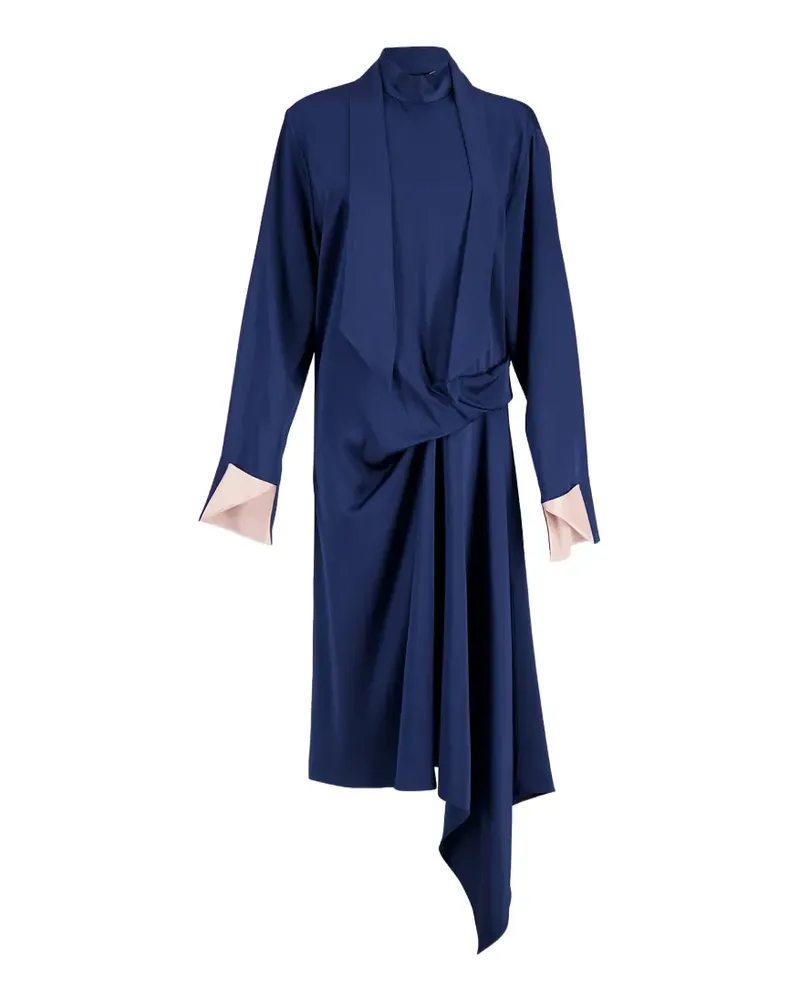 Stella McCartney draped satin-finish midi dress - Blau Blau