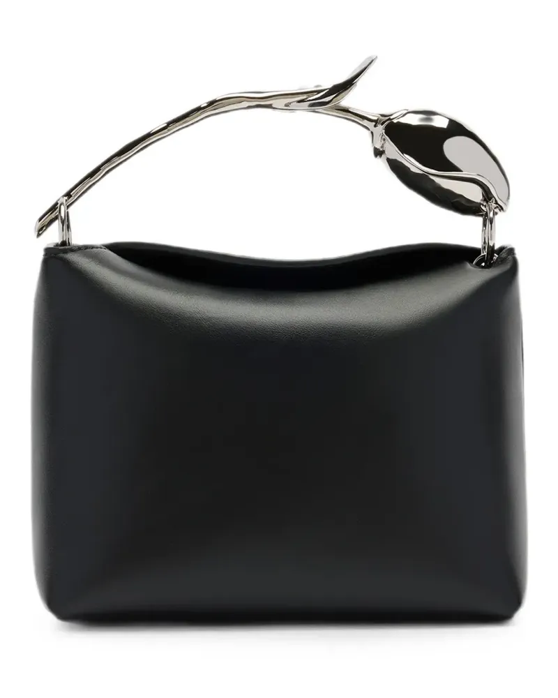 Erdem mini Bloom flower-handle tote bag - Schwarz Schwarz