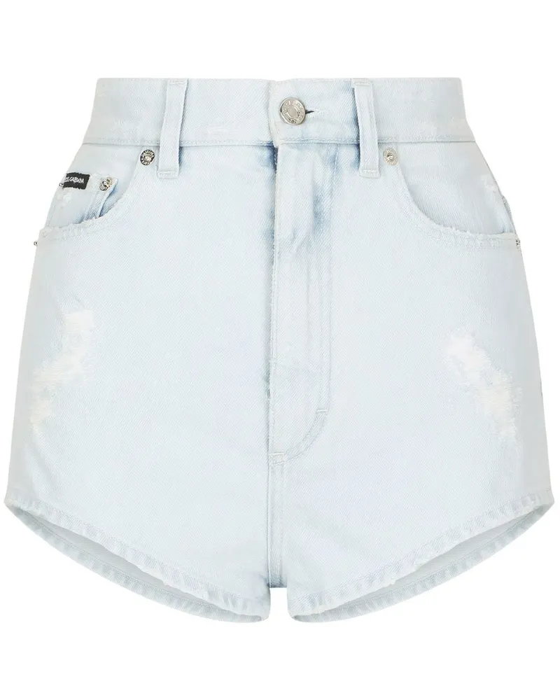 Dolce & Gabbana Hoch sitzende Jeans-Shorts - Blau Blau