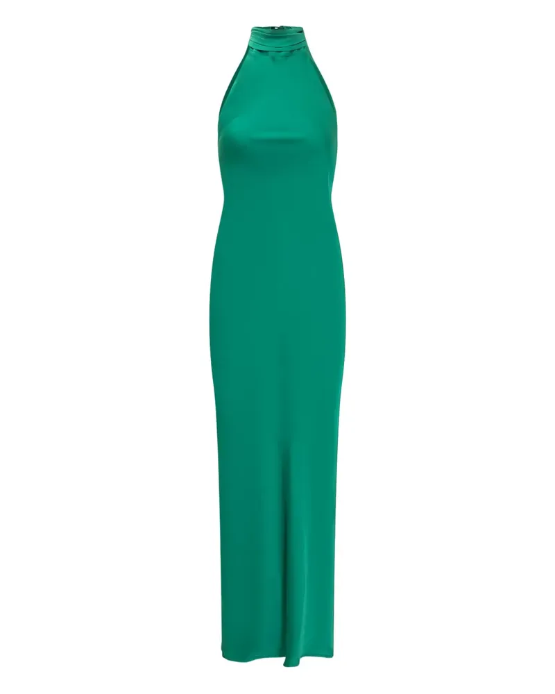 ACTUALEE Neckholder-Maxikleid mit Schlitz - Grün Grün