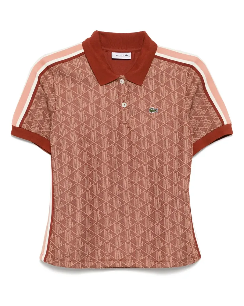 Lacoste Poloshirt mit Monogramm-Jacquard - Braun Braun
