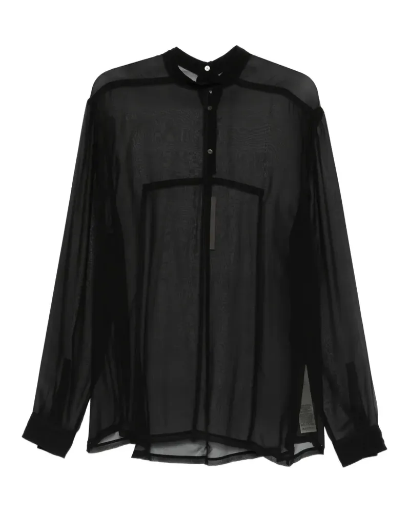 Rick Owens rear-button top - Schwarz Schwarz