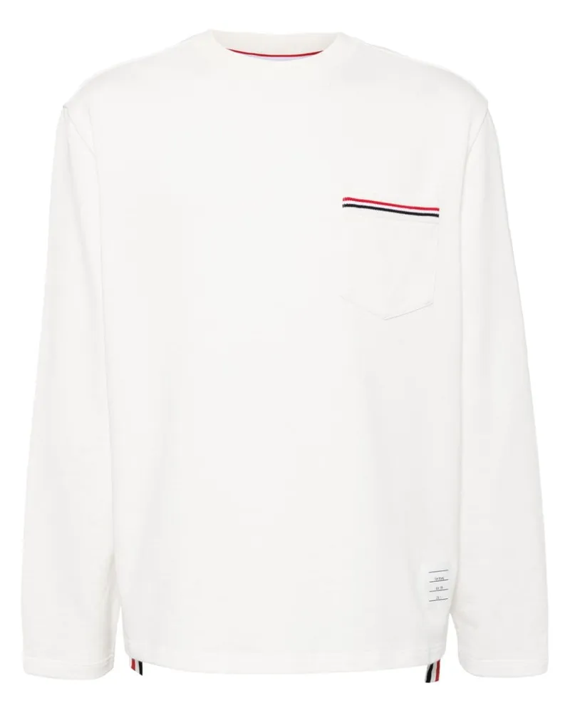 Thom Browne Sweatshirt mit rundem Ausschnitt Weiß