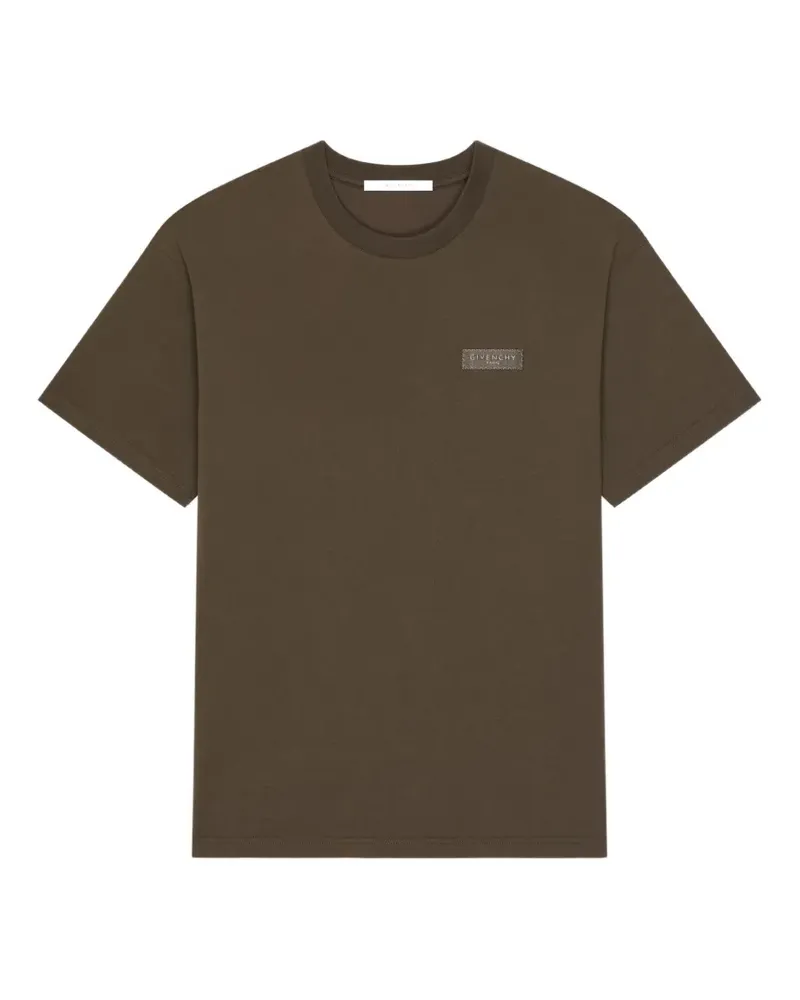 Givenchy Gestreiftes T-Shirt mit  Paris-Ripsband - Braun Braun