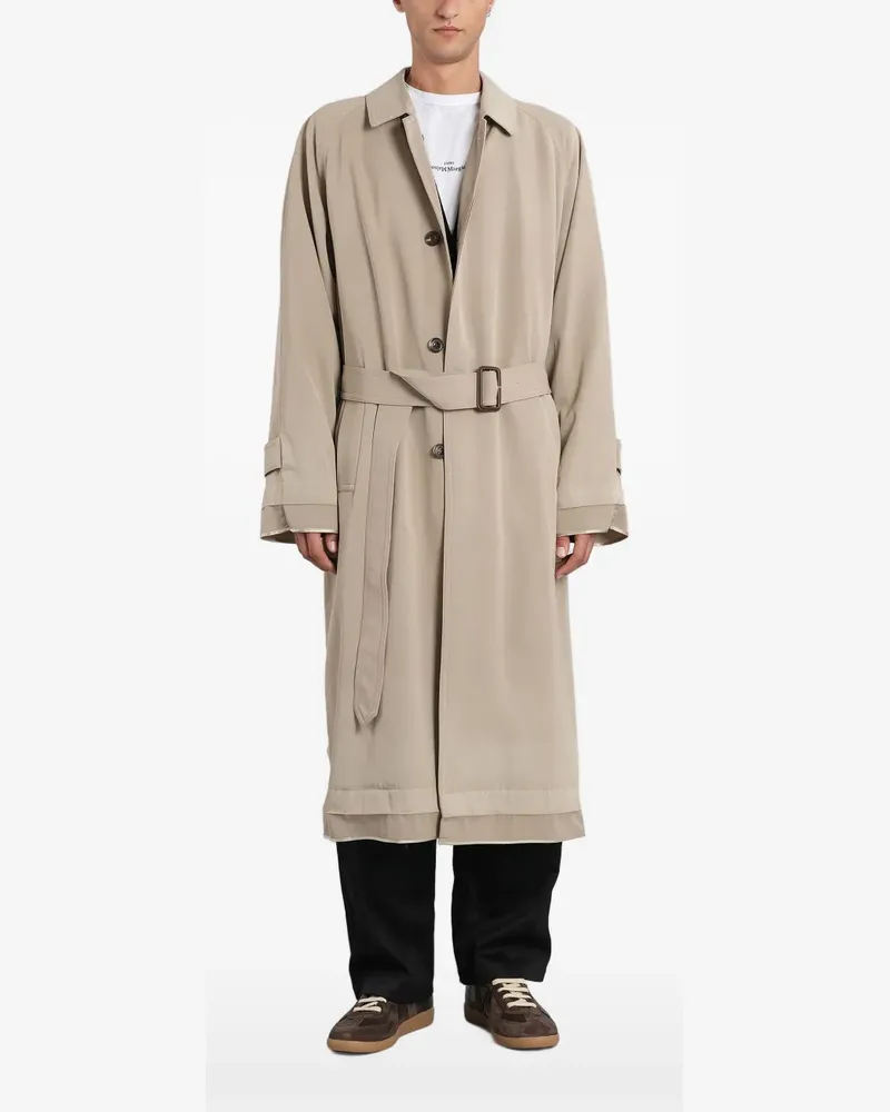 Maison Margiela Trenchcoat im Layering-Look mit Gürtel - Nude Nude
