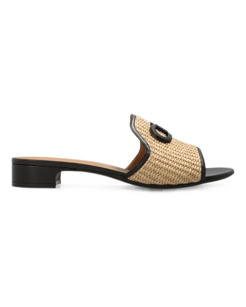 Ferragamo Gancini raffia low-heel sandals - Nude Nude