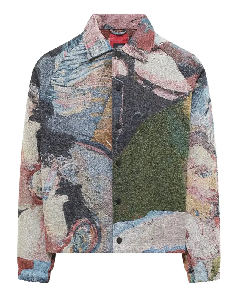 KidSuper Café de la Coaches Jacke mit grafischem Print - Nude Nude