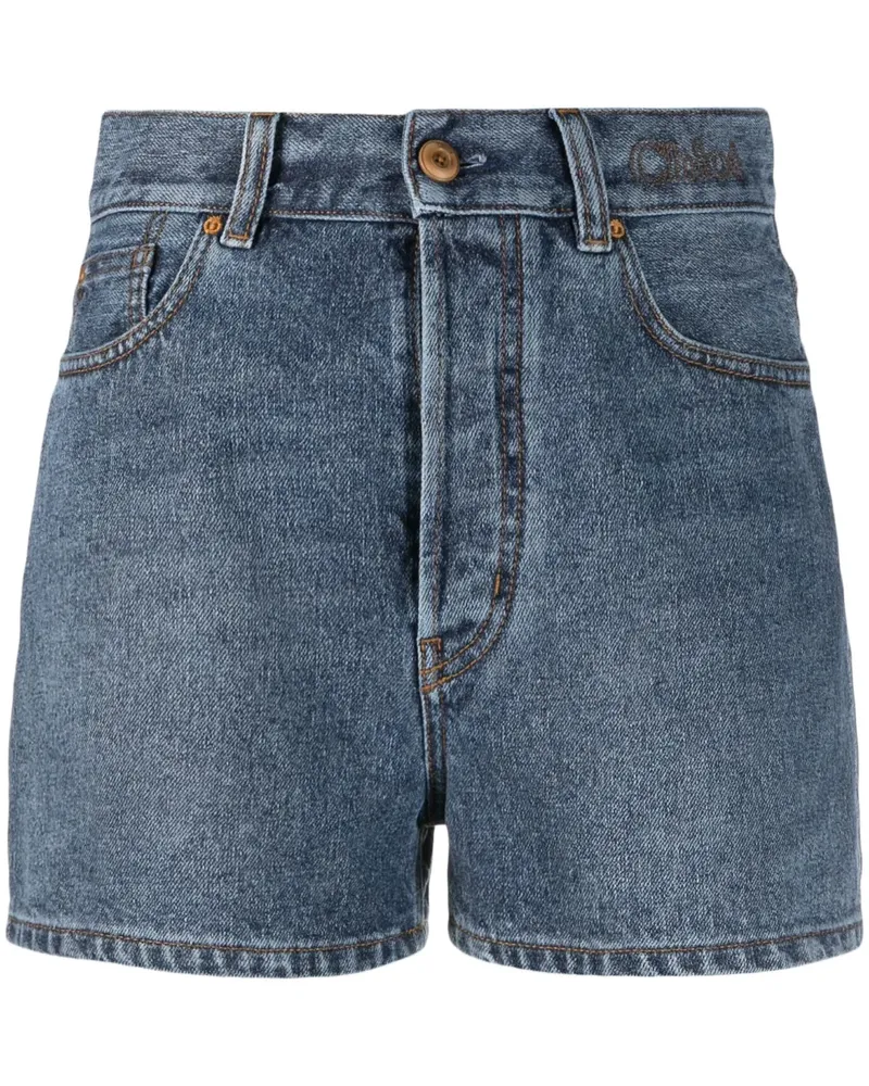 Chloé Hoch sitzende Jeans-Shorts - Blau Blau