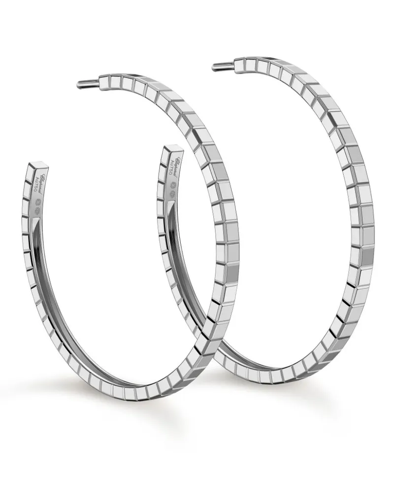 Chopard 18kt Ice Cube Weißgoldohrringe Weiß