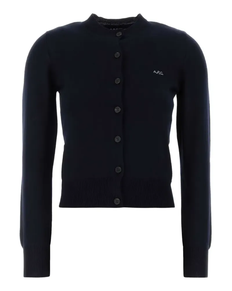 A.P.C. Rosa logo-embroidered cardigan - Blau Blau