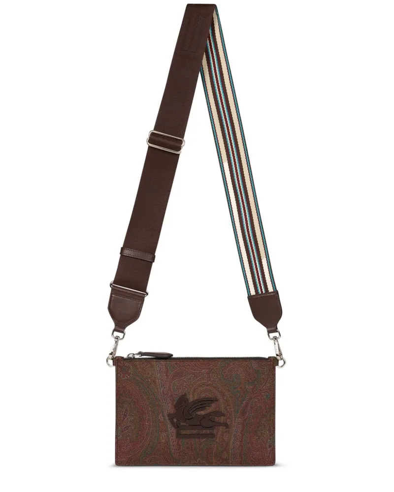 Etro Schultertasche mit Pegaso-Motiv - Braun Braun