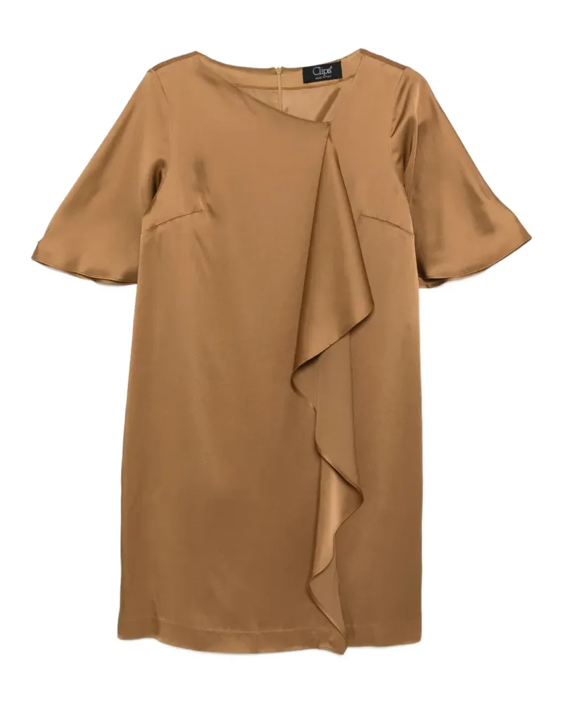 Clips ruffled short-sleeve mini dress - Braun Braun