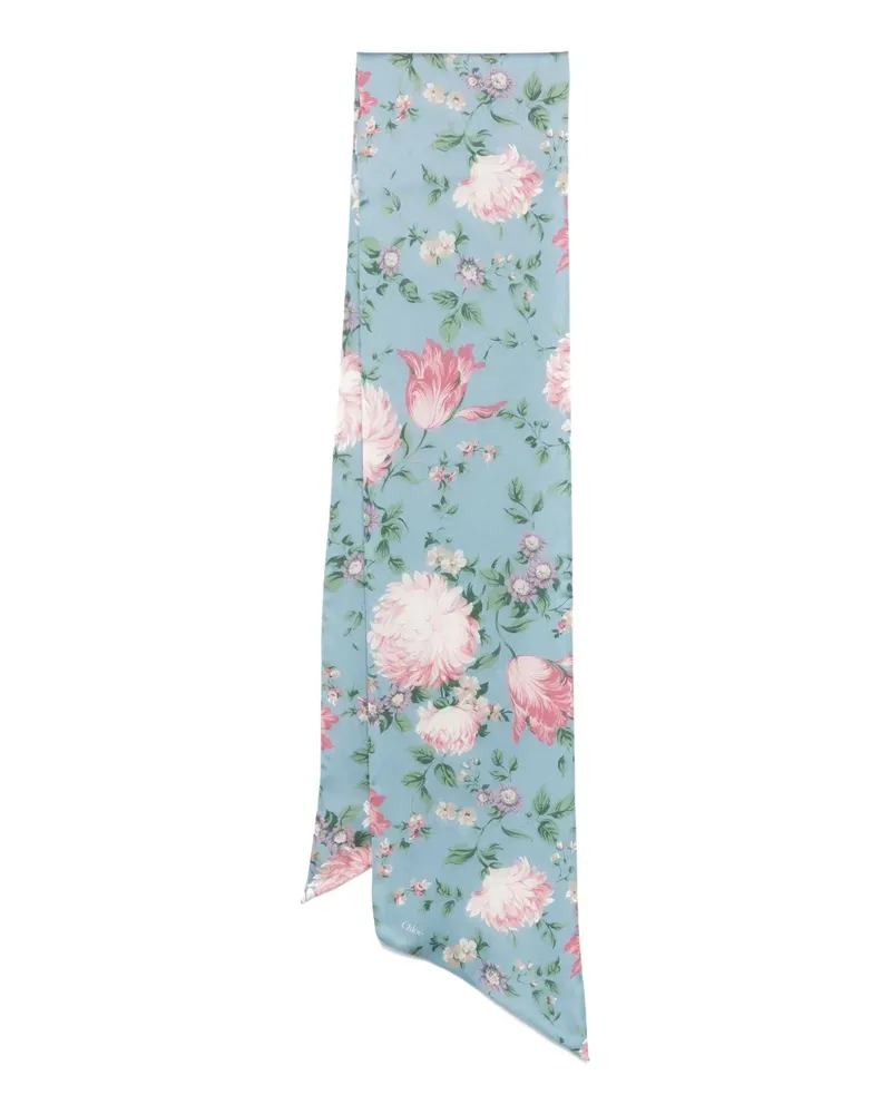Chloé Peonies Bandeau-Schal - Blau Blau