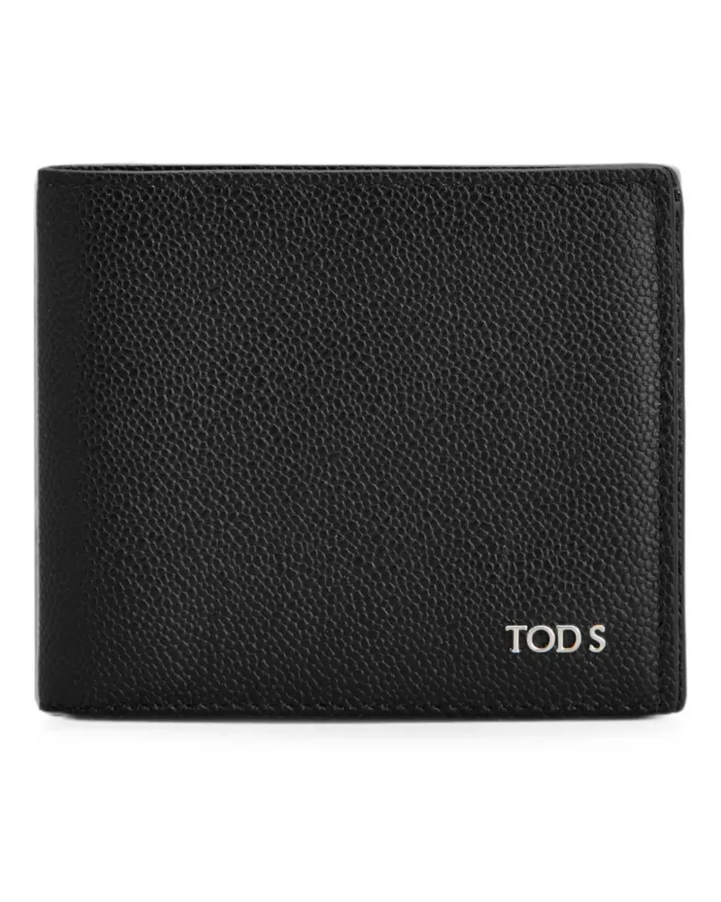 TOD'S logo-plaque pebbled-leather wallet - Schwarz Schwarz