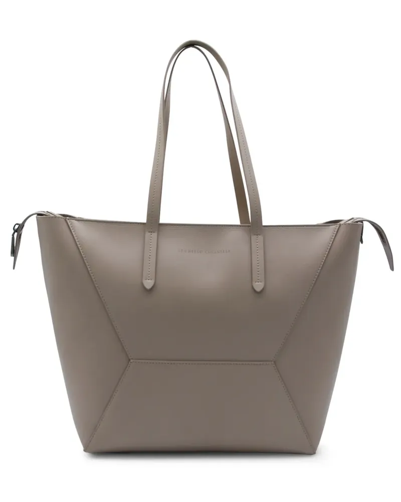 Brunello Cucinelli zip-fastening tote bag - Nude Nude
