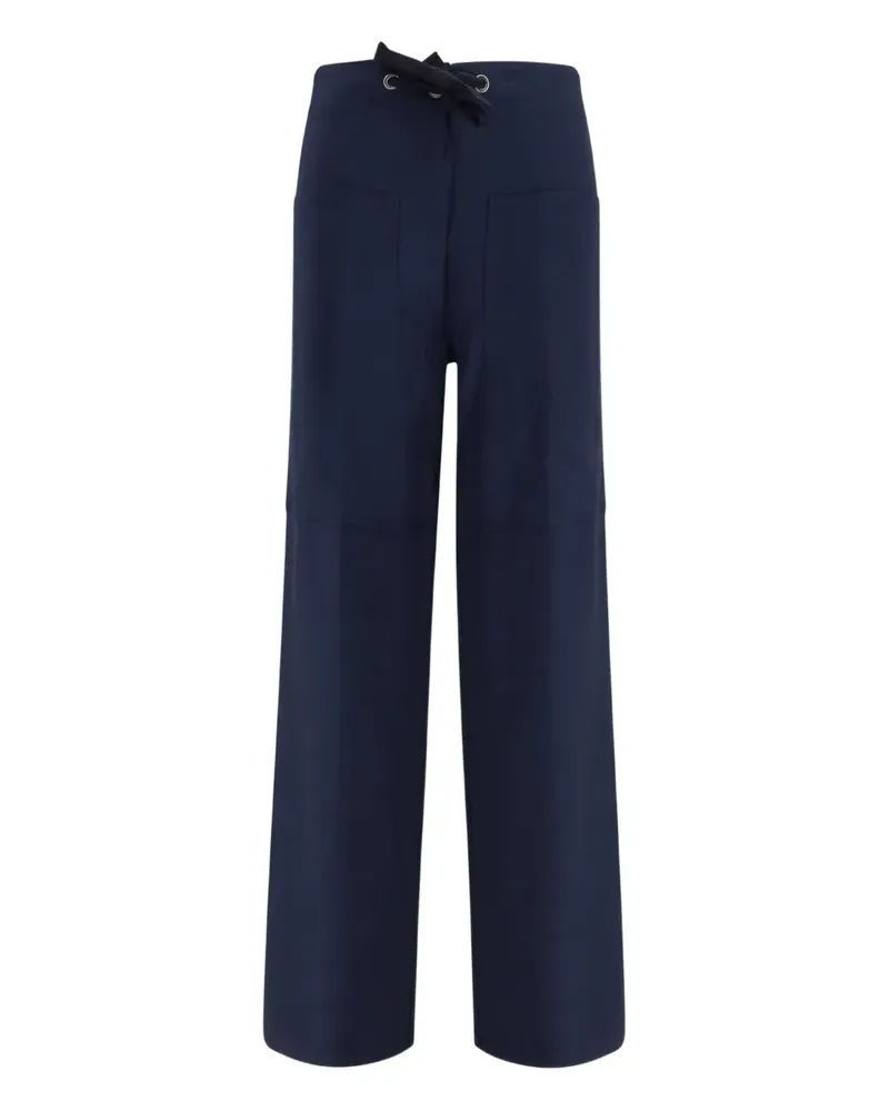 forte_forte drawstring cotton bull trousers - Blau Blau