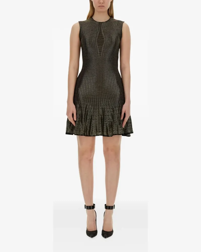 Alexander McQueen textured mini dress - Schwarz Schwarz
