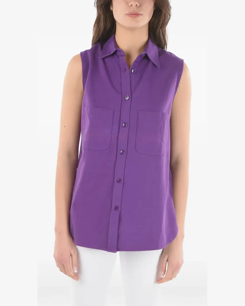 Woolrich Ärmelloses Hemd mit Brusttasche - Violett Violett