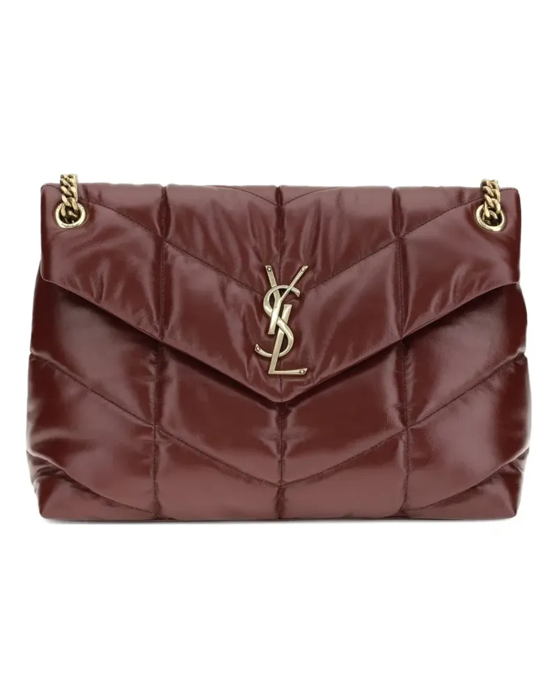 Saint Laurent Mittelgroße Puffy Schultertasche mit Steppung - Rot Rot