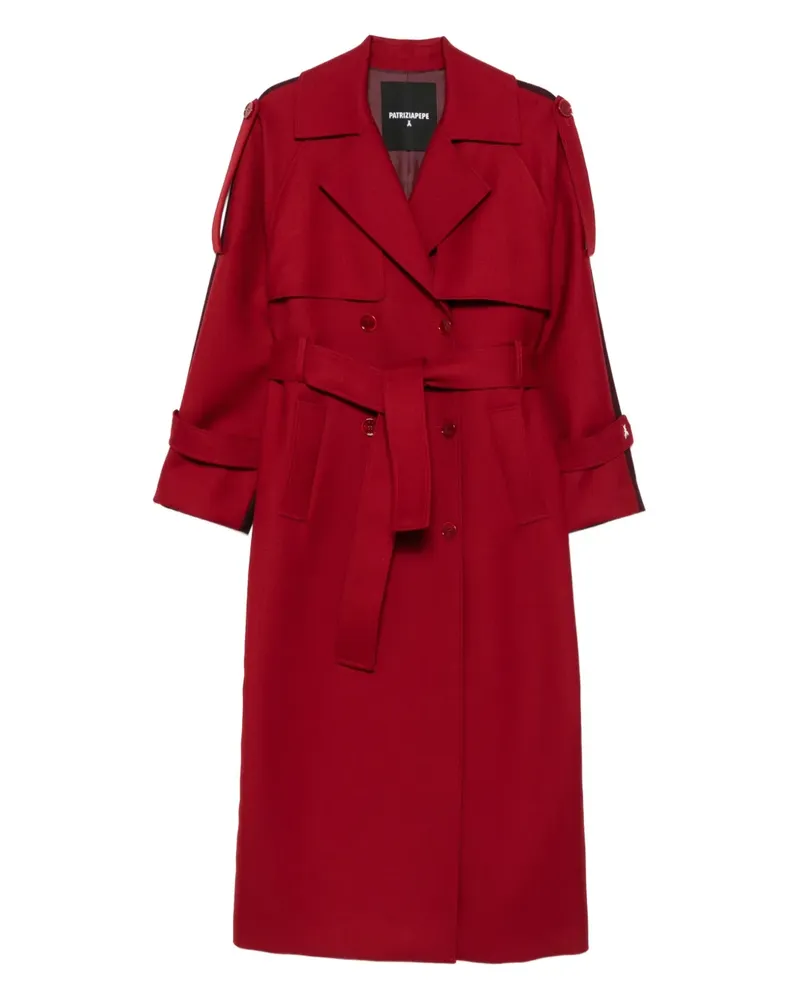 Patrizia Pepe Zweireihiger Trenchcoat - Rot Rot