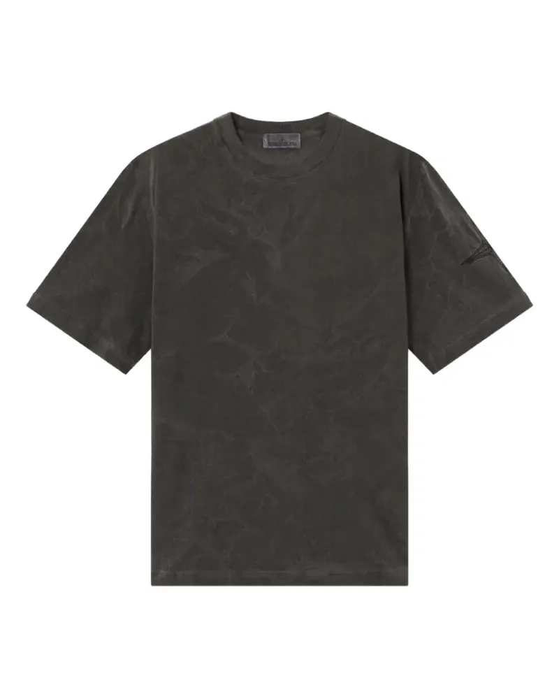 Stone Island faded-effect logo-patch T-shirt - Grau Grau