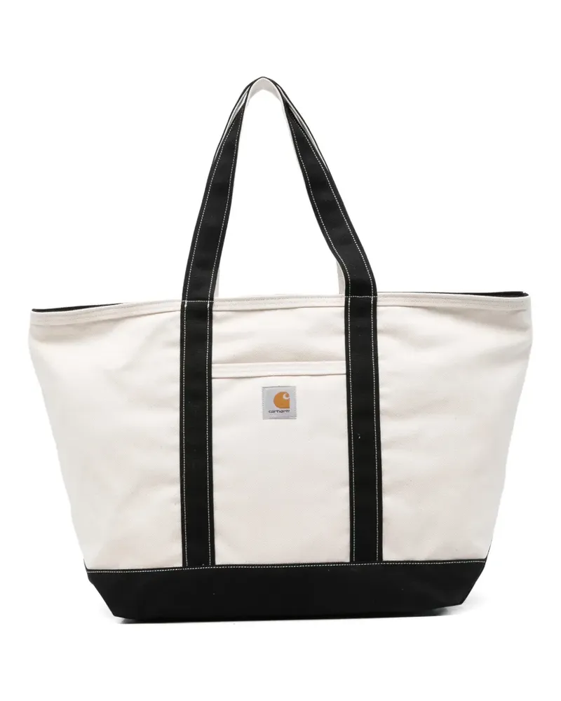 Carhartt WIP logo-patch panelled shoulder bag - Nude Nude