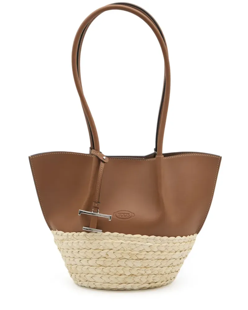 TOD'S Tote Bag mit T Timeless-Anhänger - Braun Braun