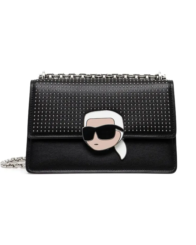 Karl Lagerfeld Ikon Lock Moon Schultertasche - Schwarz Schwarz