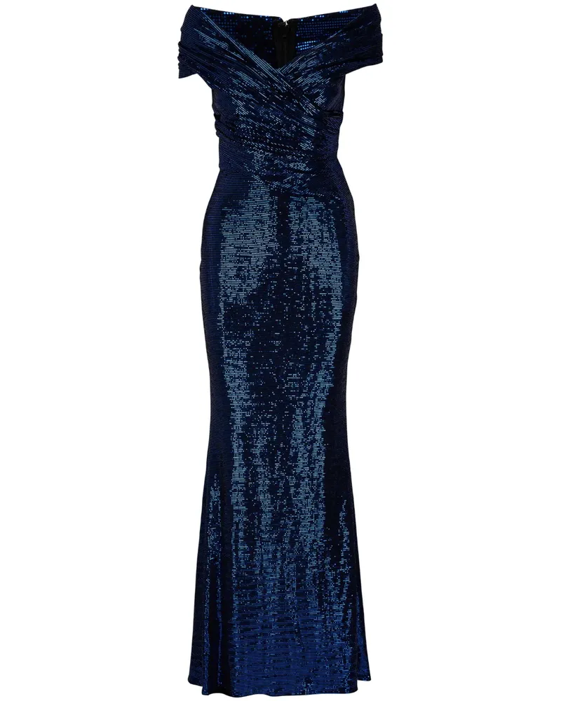 Talbot Runhof Schulterfreies Maxikleid - Blau Blau
