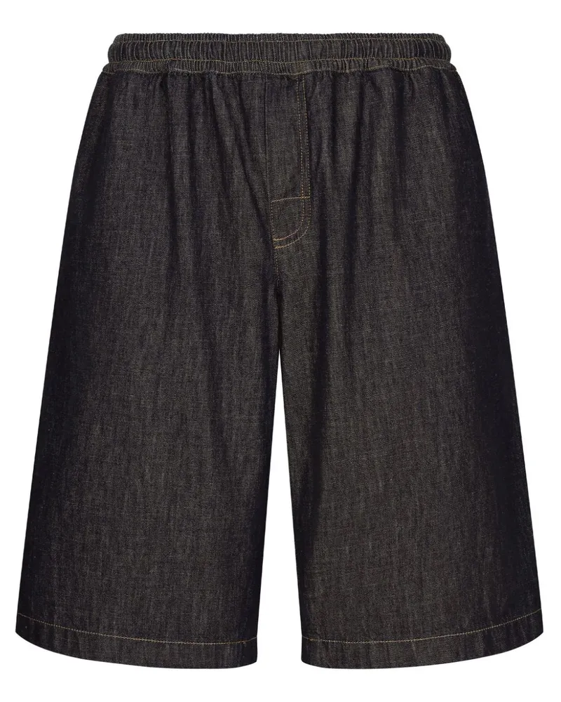 Dolce & Gabbana Jeans-Joggingshorts mit Logo-Schild - Schwarz Schwarz