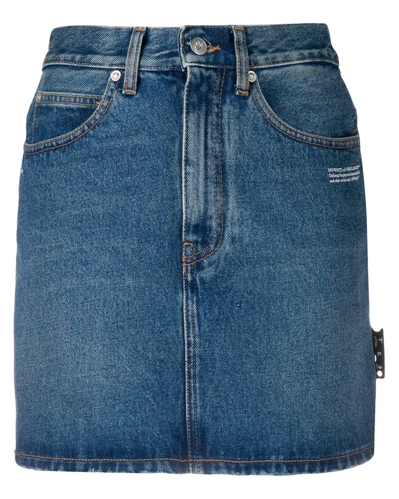 OFF-WHITE Jeansrock mit Logo-Print - Blau Blau