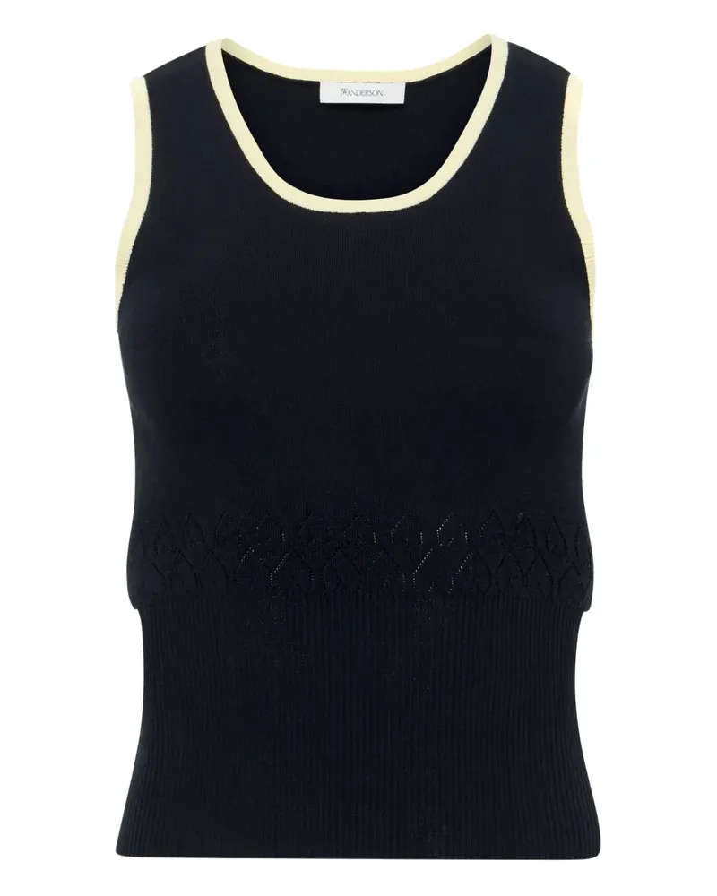 J.W.Anderson Tanktop mit Kontrastborte - Schwarz Schwarz