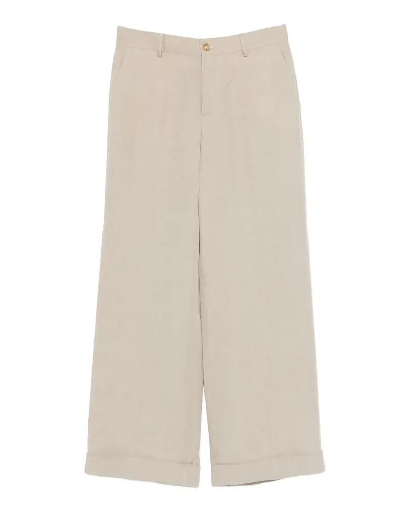 Luigi Bianchi Mantova cuffed palazzo pants - Nude Nude