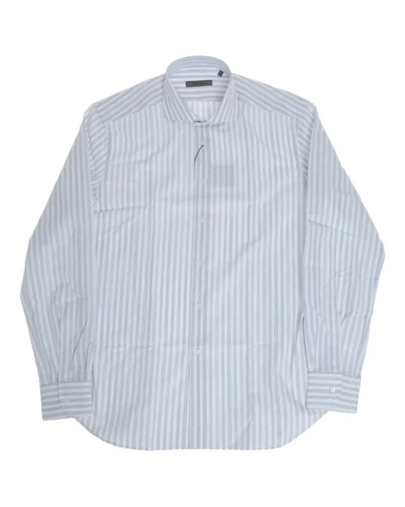 Corneliani striped long-sleeve shirt - Weiß Weiß