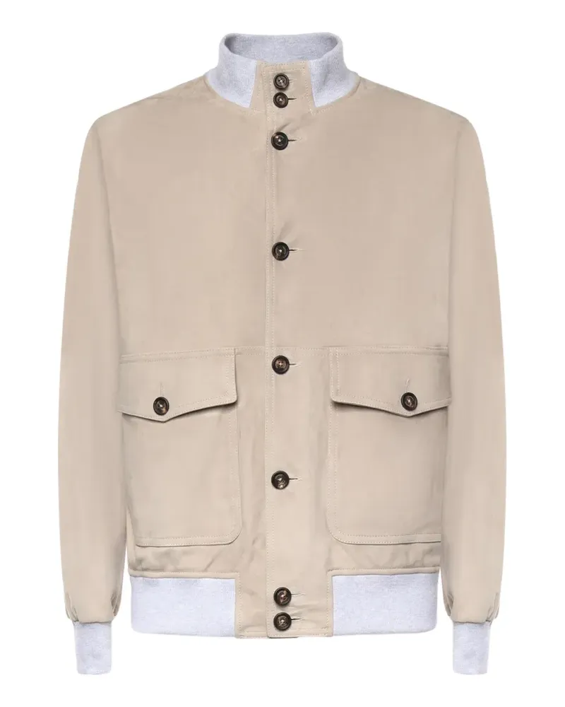 Eleventy buttonned leather jacket - Nude Nude