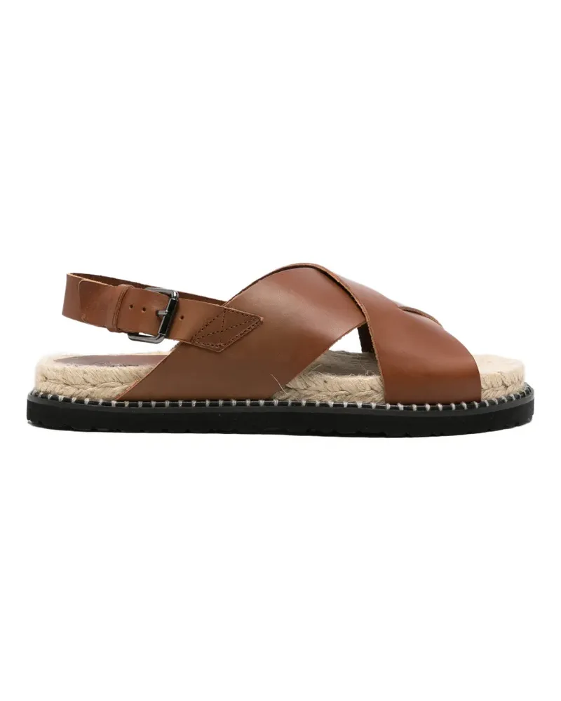 Castañer Tiago/261 crossover leather sandals - Braun Braun