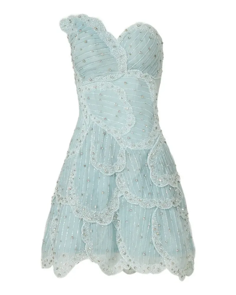 COSTARELLOS Sylvie Minikleid mit Perlen - Blau Blau