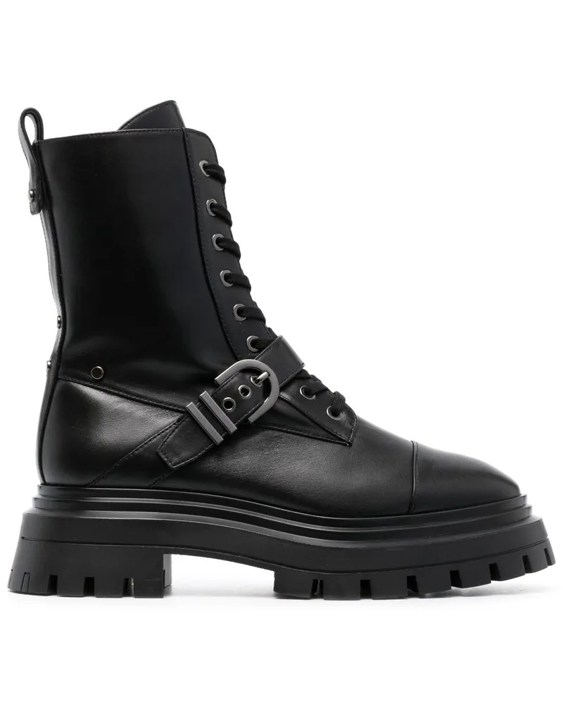 Stuart Weitzman Maverick Bedford Moto Stiefel - Schwarz Schwarz