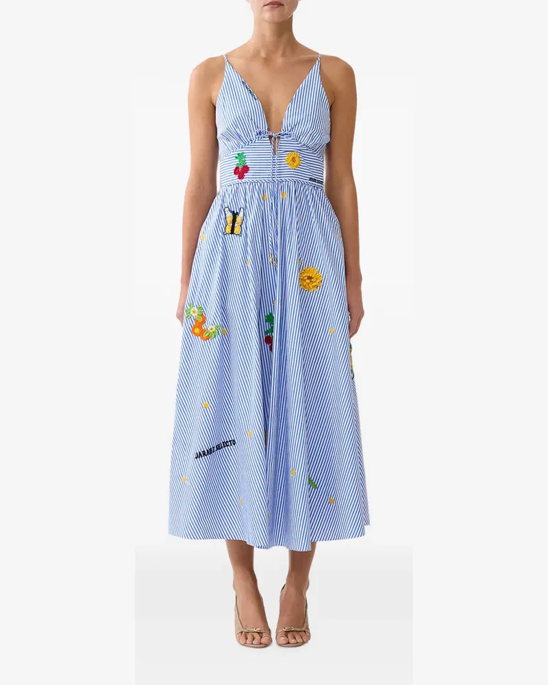 Camilla Gestreiftes Magic of the Mercado Midikleid - Blau Blau