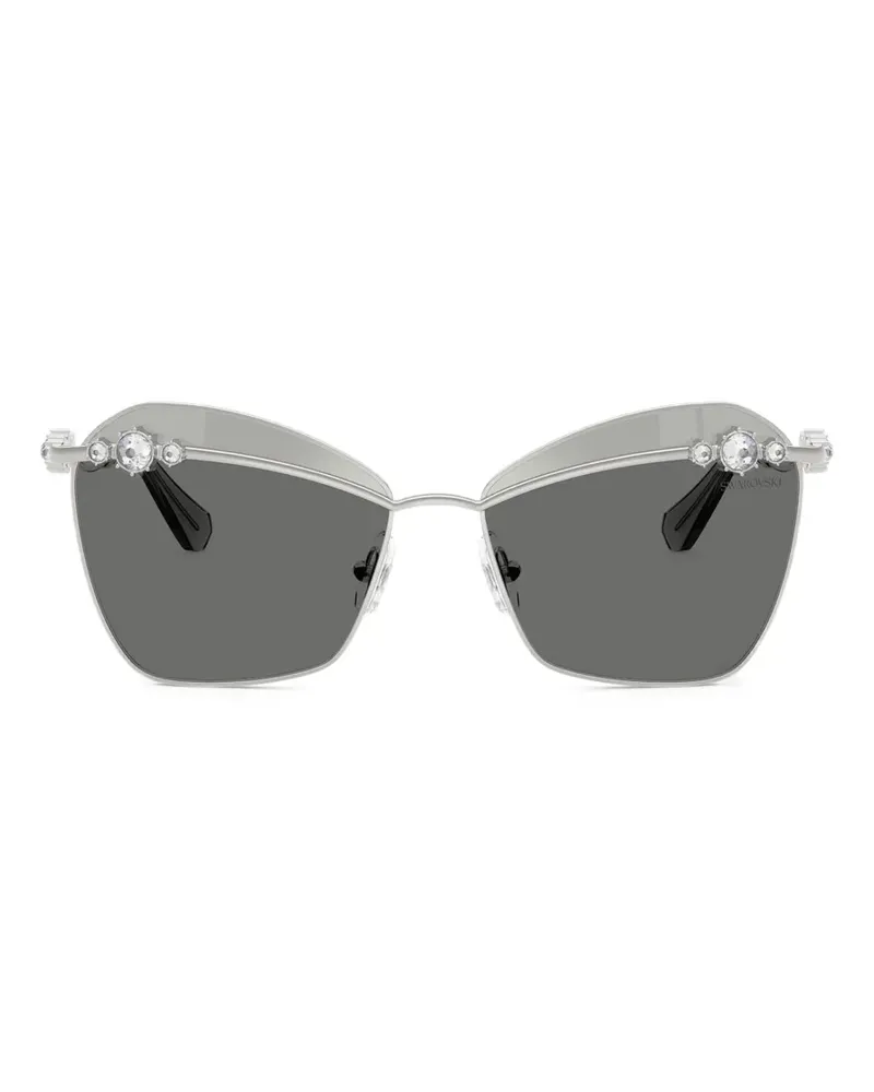 Swarovski Sonnenbrille mit Kristallen - Silber Silber