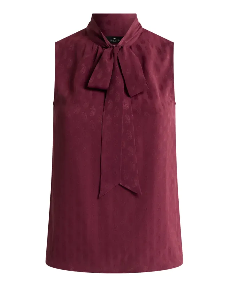 Etro Jacquard-Top aus Seidengemisch mit Seidenschal und Paisley-Motiv - Rot Rot