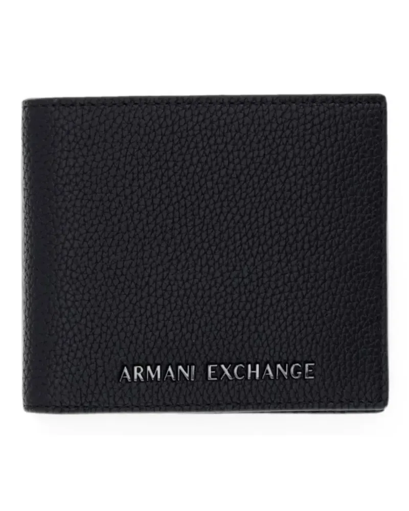 Armani Exchange Strukturiertes Portemonnaie mit Logo - Schwarz Schwarz