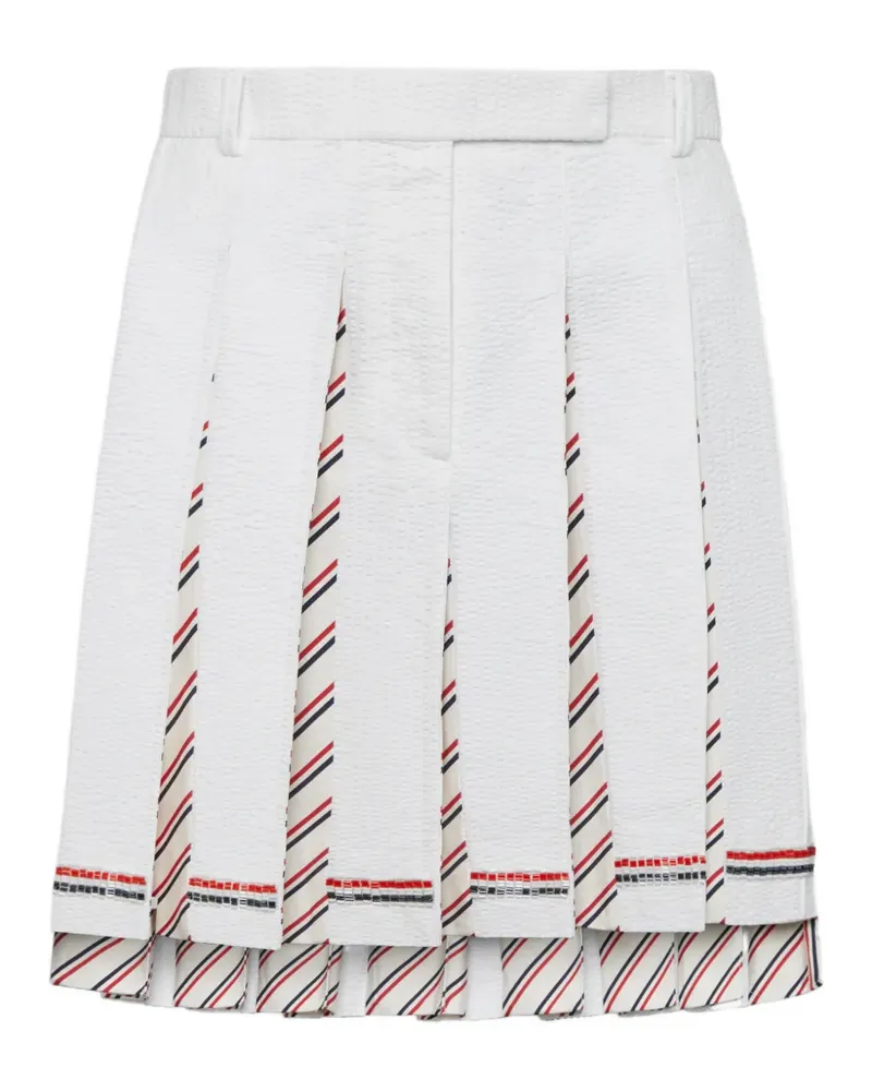 Thom Browne RWB bead-embellished pleated mini skirt - Weiß Weiß