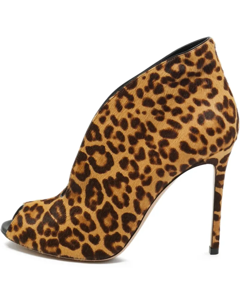 Gianvito Rossi peep-toe animal-print boots - Braun Braun
